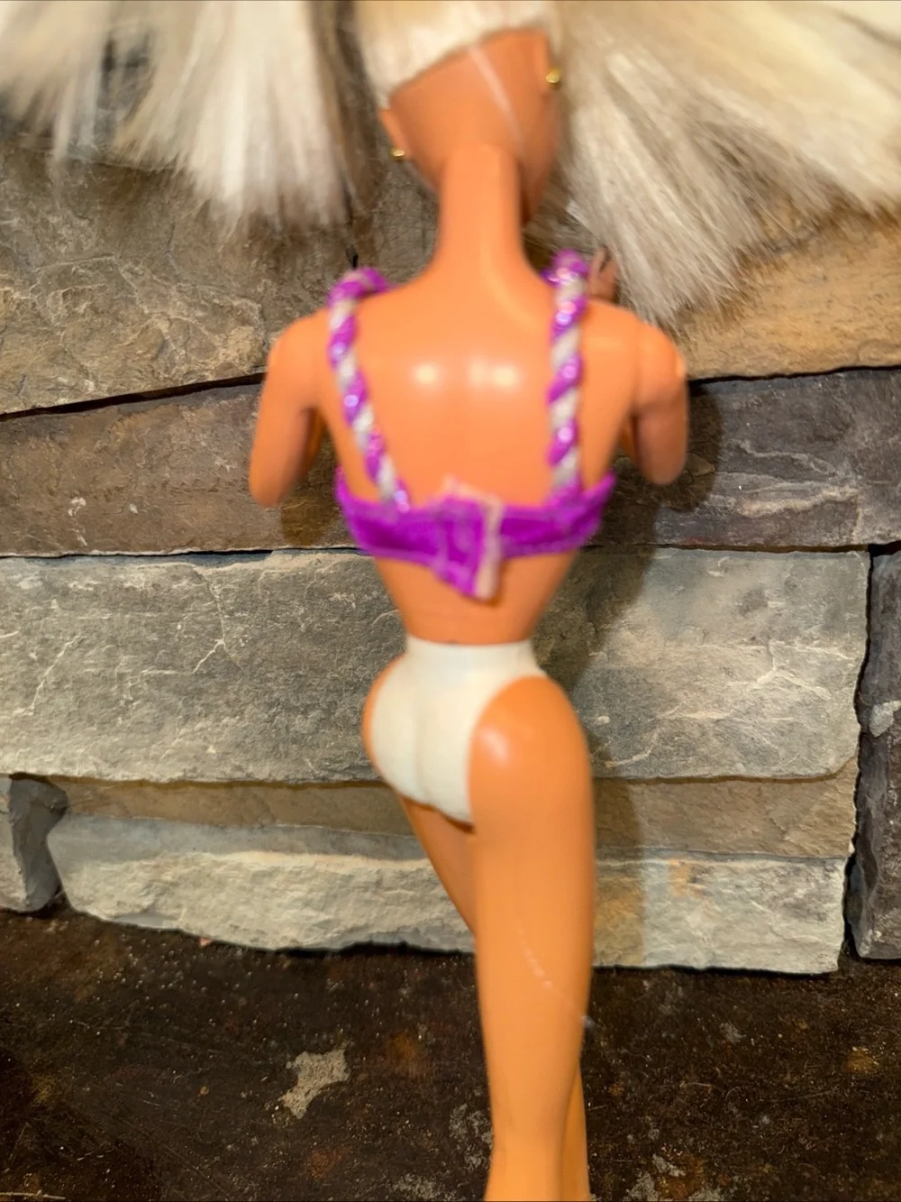 Barbie Vintage pink sparkle bikini top
